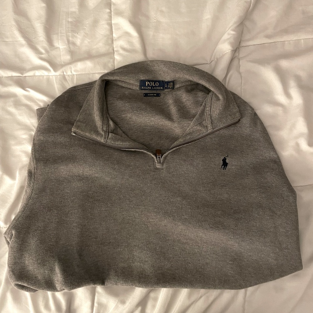 Vintage polo Ralph Lauren grey Quarter zip Large